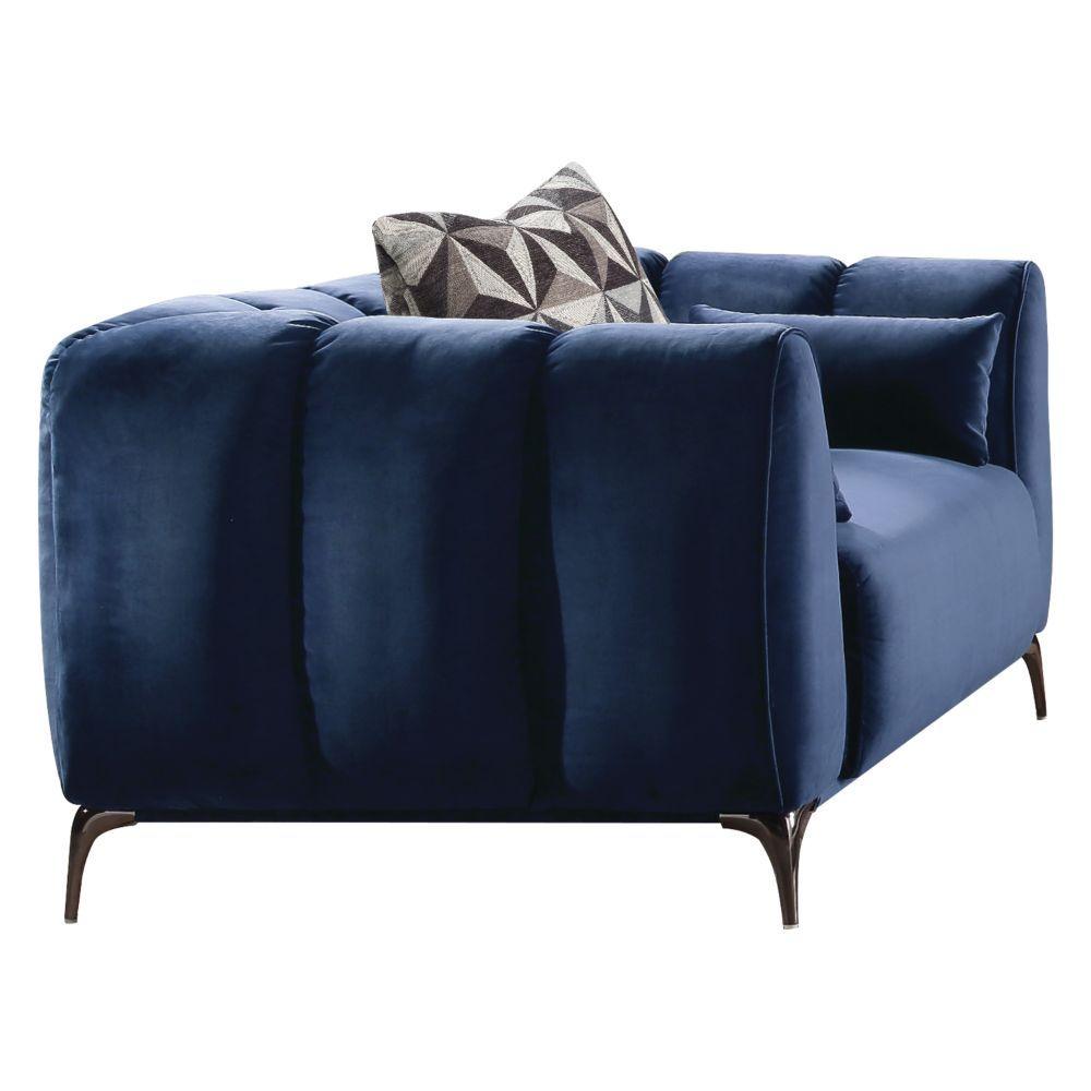 ACME - Hellebore - Chair - Blue Velvet - 5th Avenue Furniture