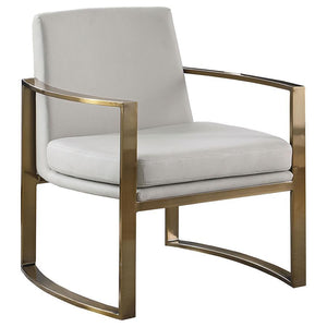 CoasterElevations - Cory - Concave Metal Arm Accent Chair - Cream And Bronze - 5th Avenue Furniture