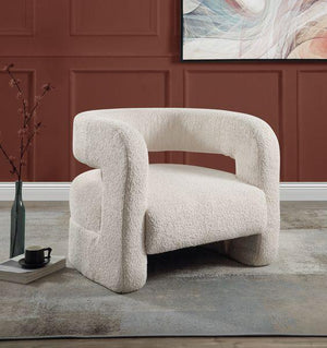 ACME - Yitua - Accent Chair - White Teddy Sherpa - 5th Avenue Furniture