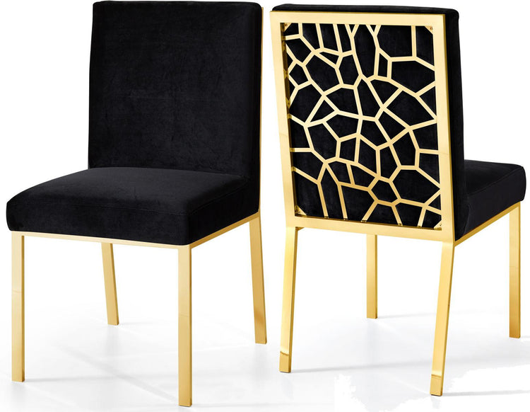 Meridian Furniture - Opal - Dining Chair with Gold Legs (Set of 2) - 5th Avenue Furniture