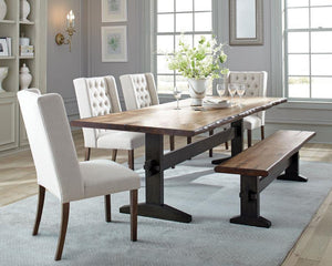 CoasterElevations - Bexley - Rectangular Live Edge Dining Set - Natural Honey And Espresso - 5th Avenue Furniture