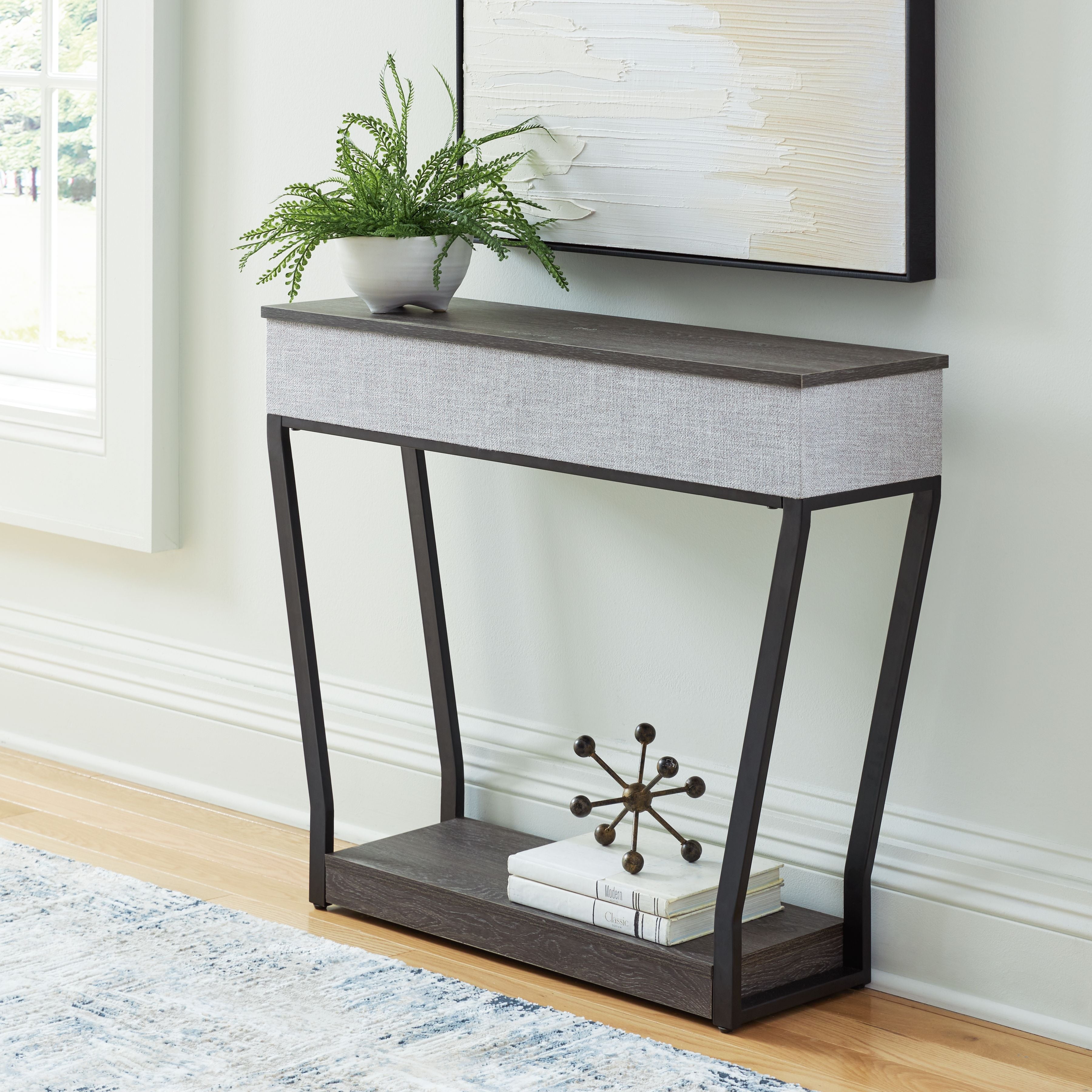 Sethlen - Gray / Black - Console Sofa Table - 5th Avenue Furniture