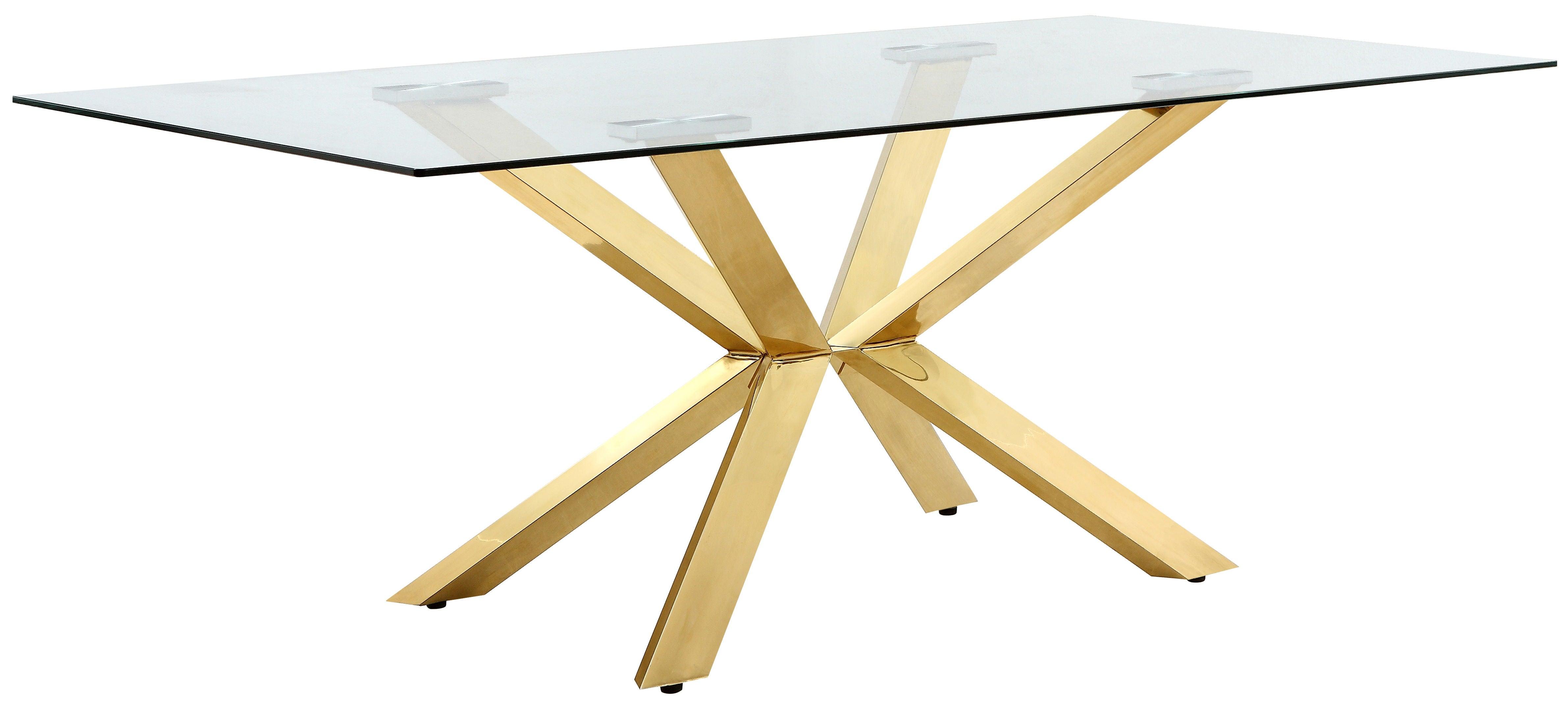 Meridian Furniture - Capri - Dining Table - Gold - 5th Avenue Furniture