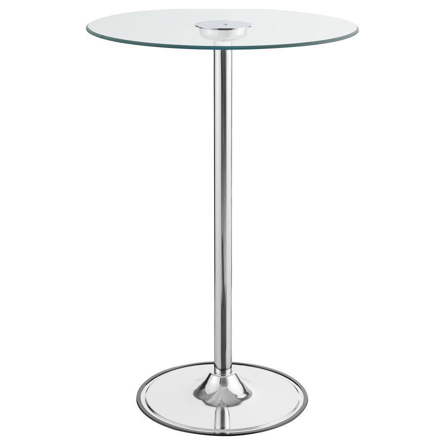 CoasterEssence - Thea - Led Bar Table - Chrome And Clear - 5th Avenue Furniture