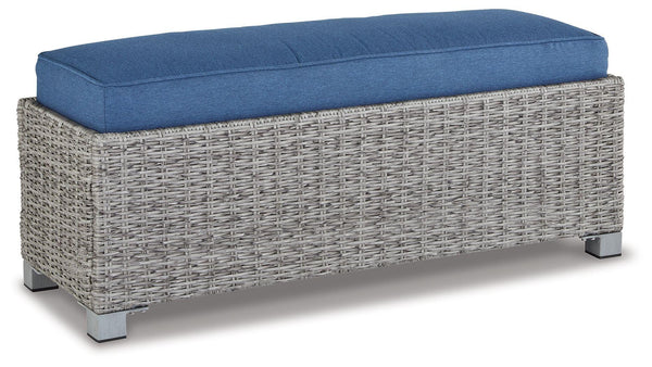 Signature Design by Ashley® - Naples Beach - Light Gray - Bench With Cushion - 5th Avenue Furniture