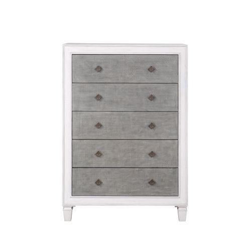 ACME - Katia - Chest - Rustic Gray & White Finish - 5th Avenue Furniture