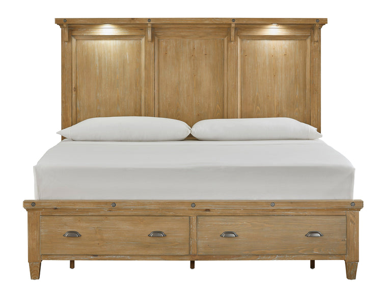 Magnussen Furniture - Lynnfield - Complete Lighted Panel Storage Bed - 5th Avenue Furniture