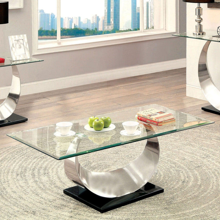 Furniture of America - Orla - Coffee Table - Satin Plated / Black - 5th Avenue Furniture