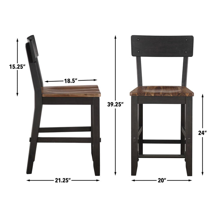 Steve Silver Furniture - Bermuda - Counter Stool (Set of 2) - Black - 5th Avenue Furniture