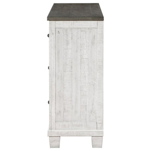 Coaster Fine Furniture - Lilith - 7-Drawer Dresser Distressed - Distressed Gray And White - 5th Avenue Furniture