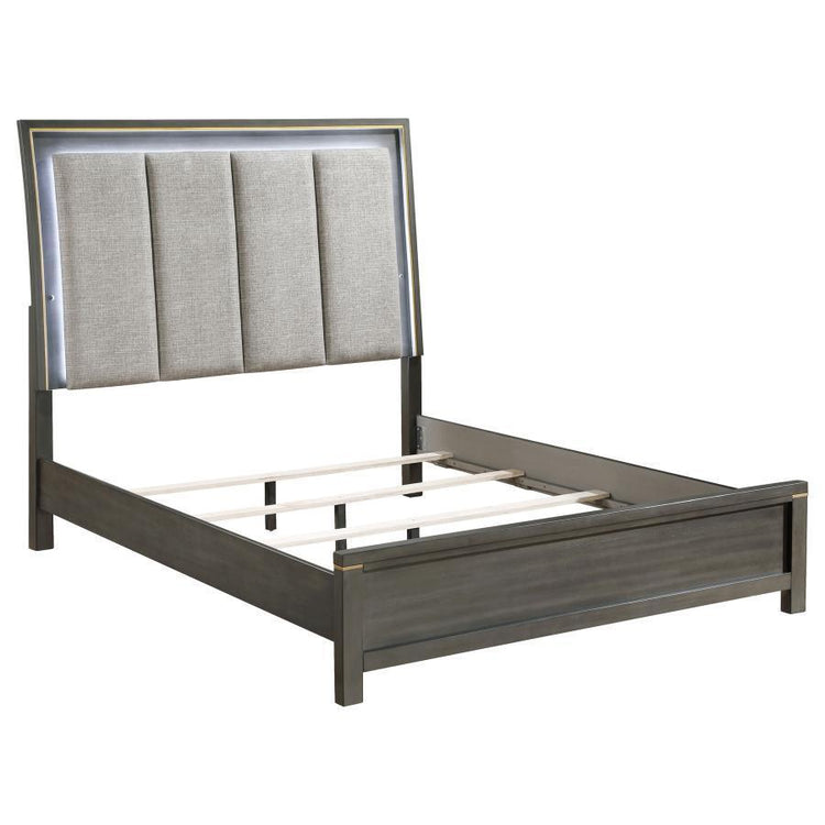 Coaster Fine Furniture - Kieran - Panel Bed With Upholstered LED Headboard - 5th Avenue Furniture