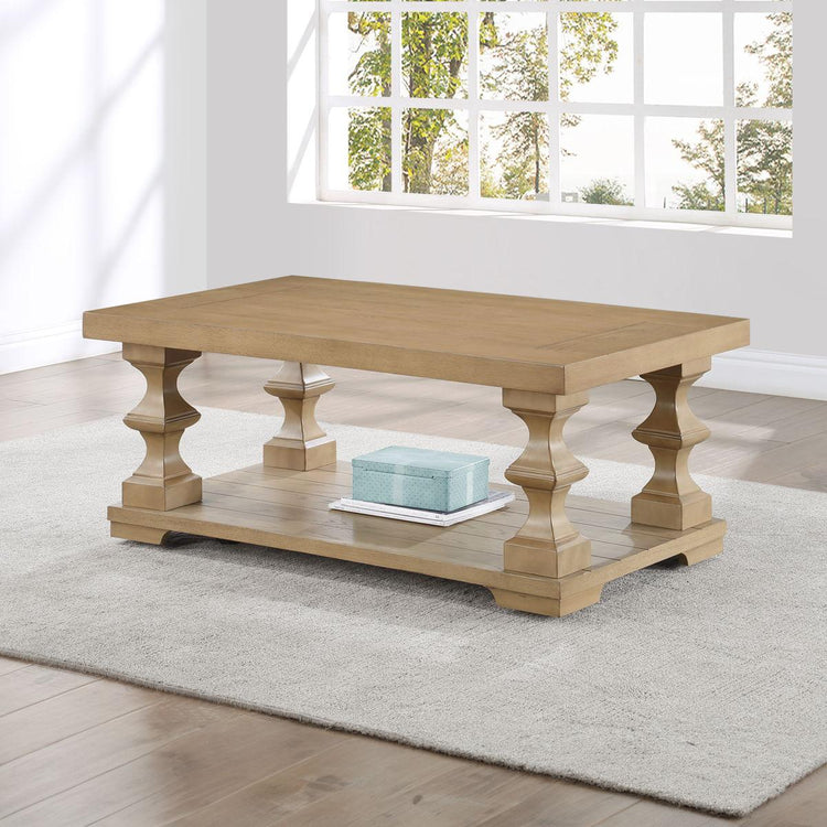 Steve Silver Furniture - Dory - Coffee Table With Casters - Sand - Sand - 5th Avenue Furniture