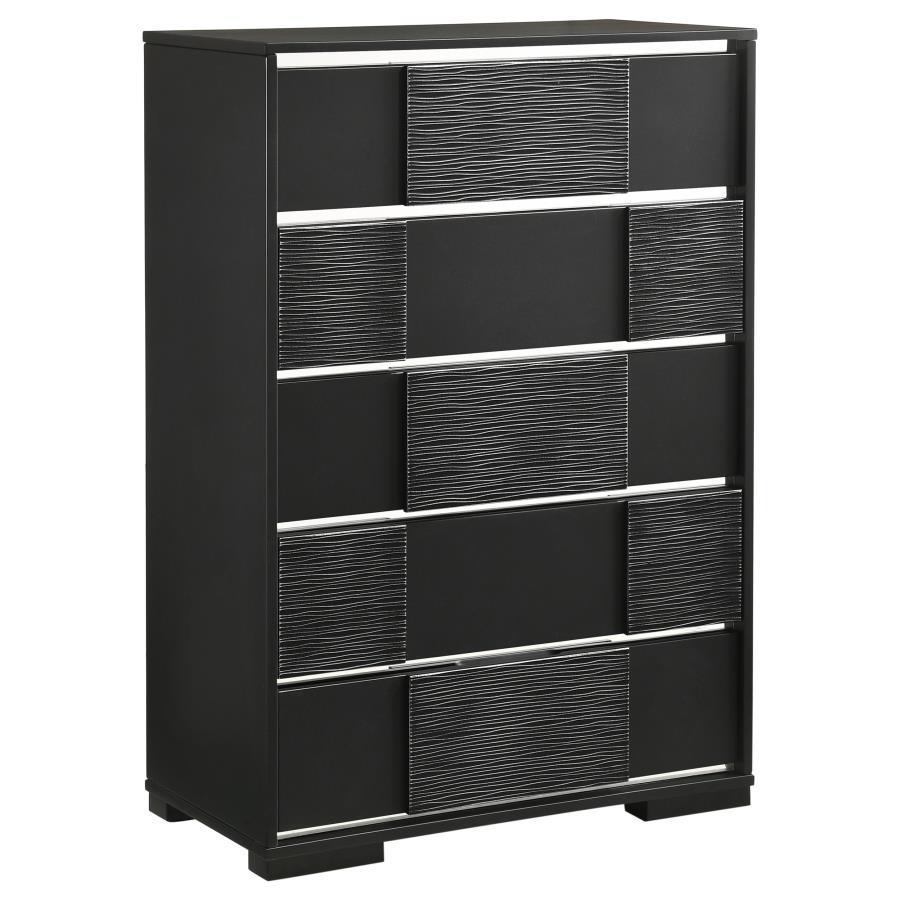 CoasterEveryday - Blacktoft - 5-Drawer Chest - Black - 5th Avenue Furniture