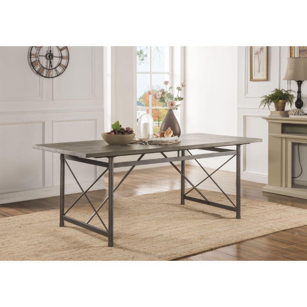 ACME - Kaelyn II - Dining Table - Gray Oak & Sandy Gray - 5th Avenue Furniture