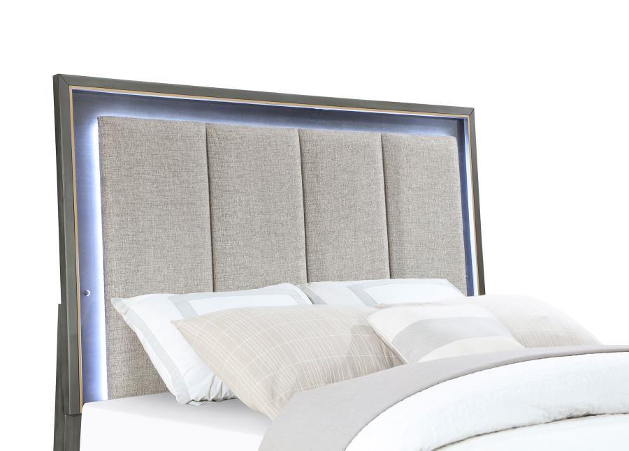 Coaster Fine Furniture - Kieran - Panel Bed With Upholstered LED Headboard - 5th Avenue Furniture