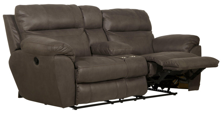 Catnapper - Atlas - Recliner Console Loveseat With Storage - Charcoal - 5th Avenue Furniture