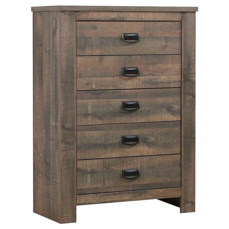 CoasterEveryday - Frederick - 5-Drawer Chest - Weathered Oak - 5th Avenue Furniture