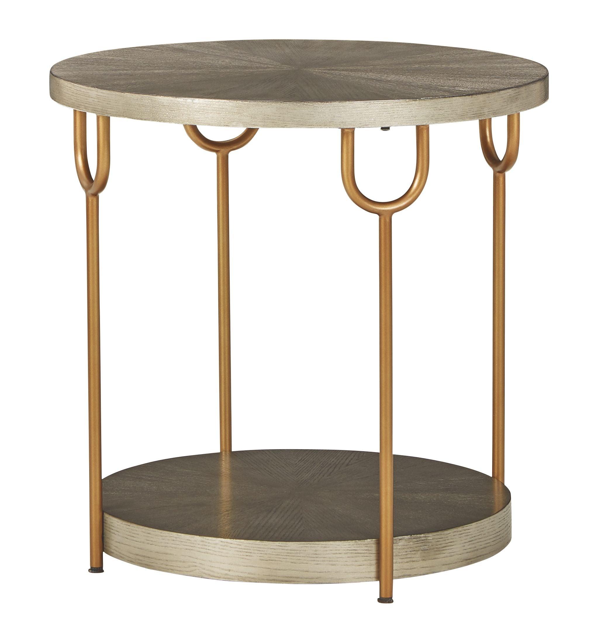 Signature Design by Ashley® - Ranoka - Platinum - Round End Table - 5th Avenue Furniture