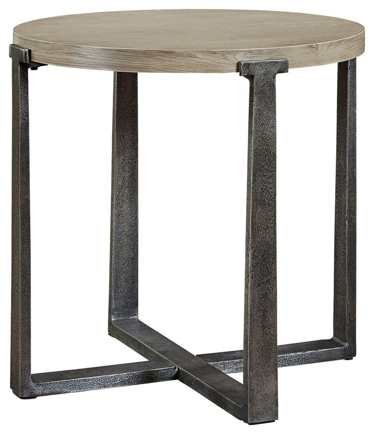 Signature Design by Ashley® - Dalenville - Gray - Round End Table - 5th Avenue Furniture