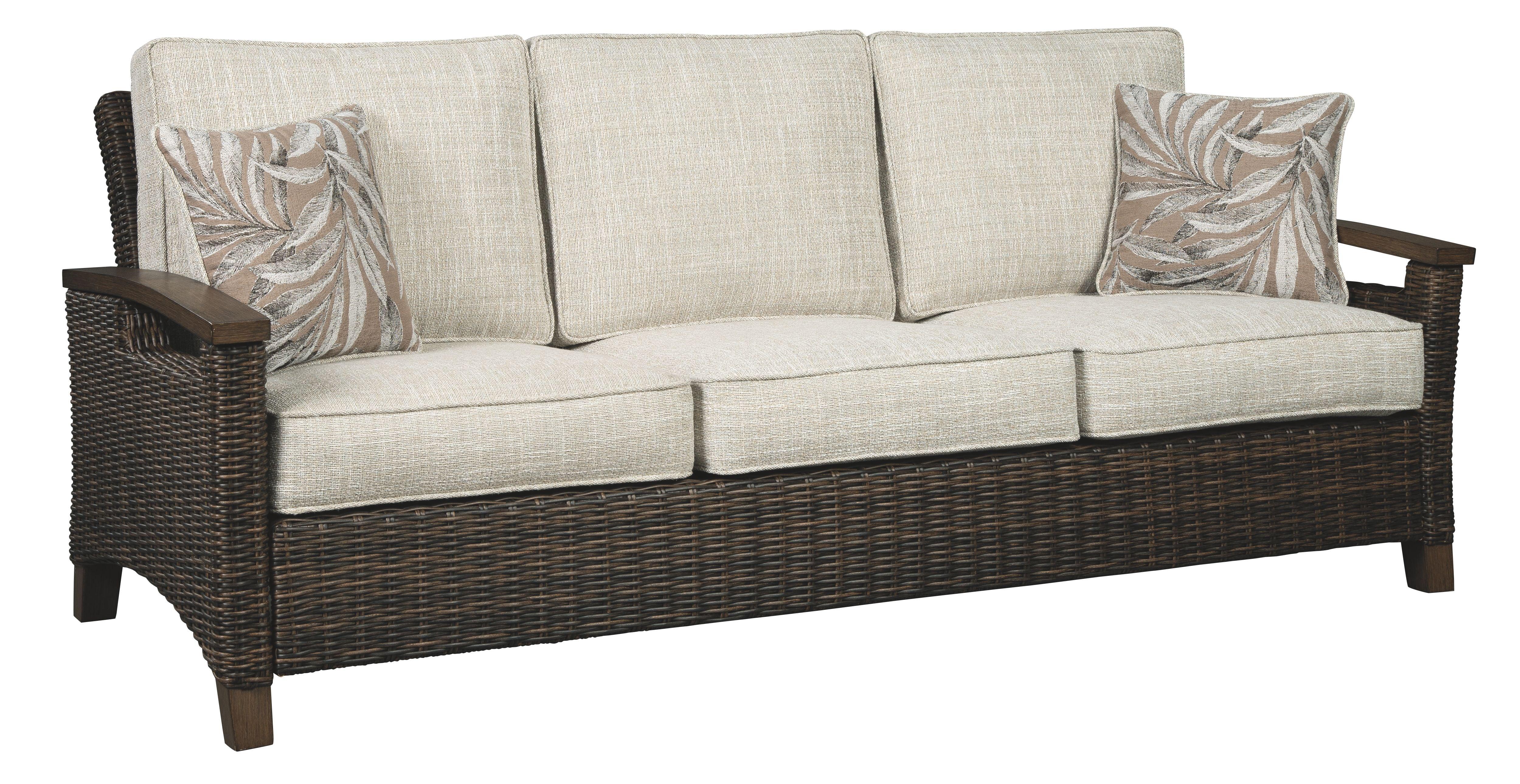 Ashley Furniture - Paradise - Medium Brown - Sofa With Cushion - 5th Avenue Furniture