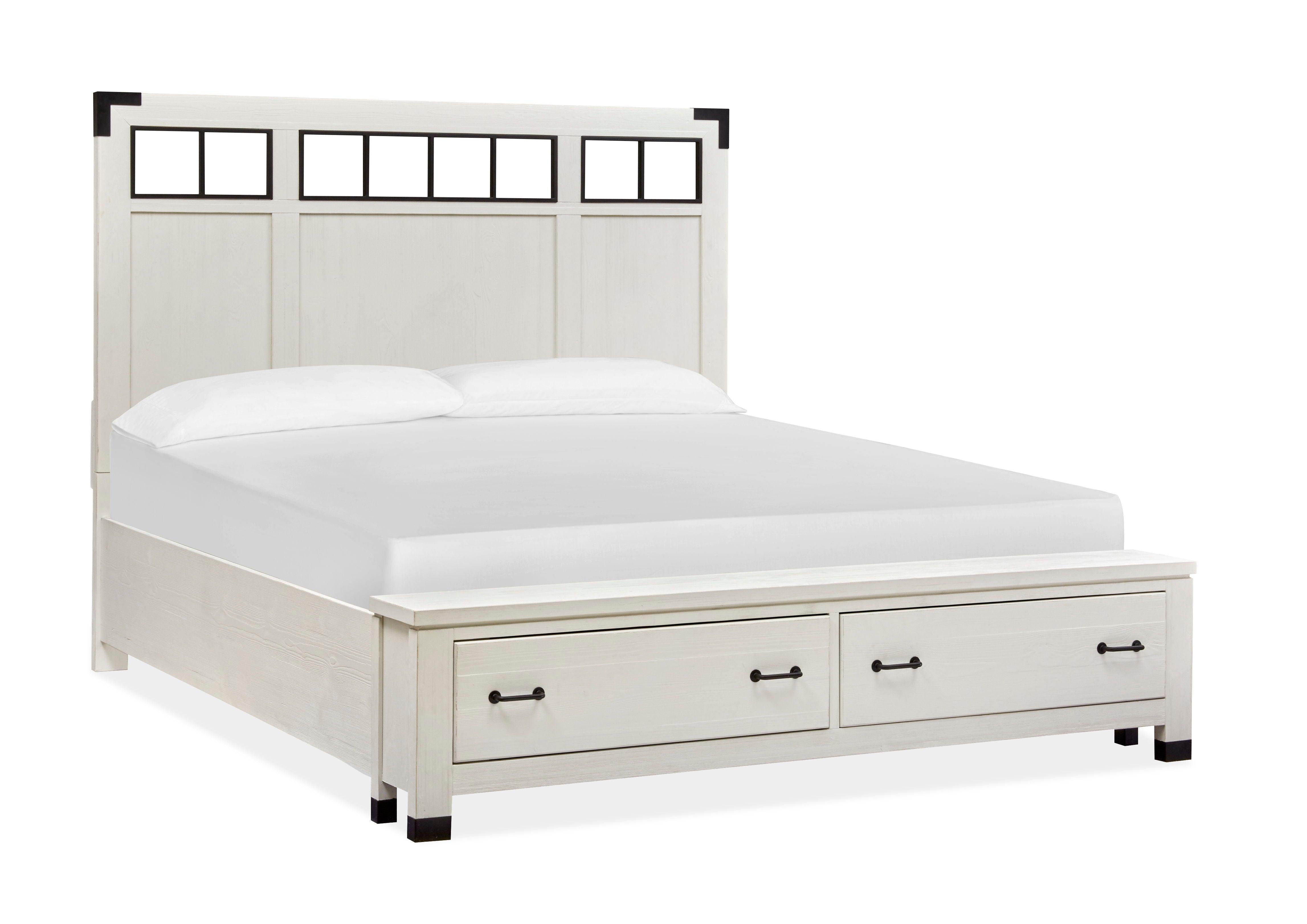 Magnussen Furniture - Harper Springs - Complete Panel Storage Bed With Metal Headboard - 5th Avenue Furniture