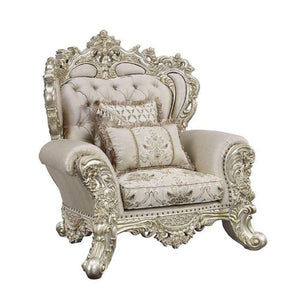 ACME - Danae - Chair - Fabric, Champagne & Gold Finish - 5th Avenue Furniture