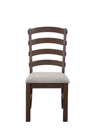 ACME - Pascaline - Side Chair (Set of 2) - Gray Fabric, Rustic Brown & Oak Finish - 5th Avenue Furniture