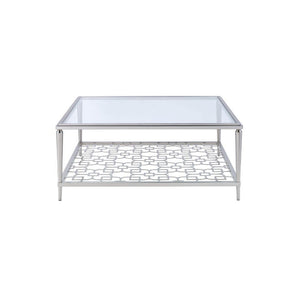 ACME - Naiya - Coffee Table - Nickel & Clear Glass - 5th Avenue Furniture