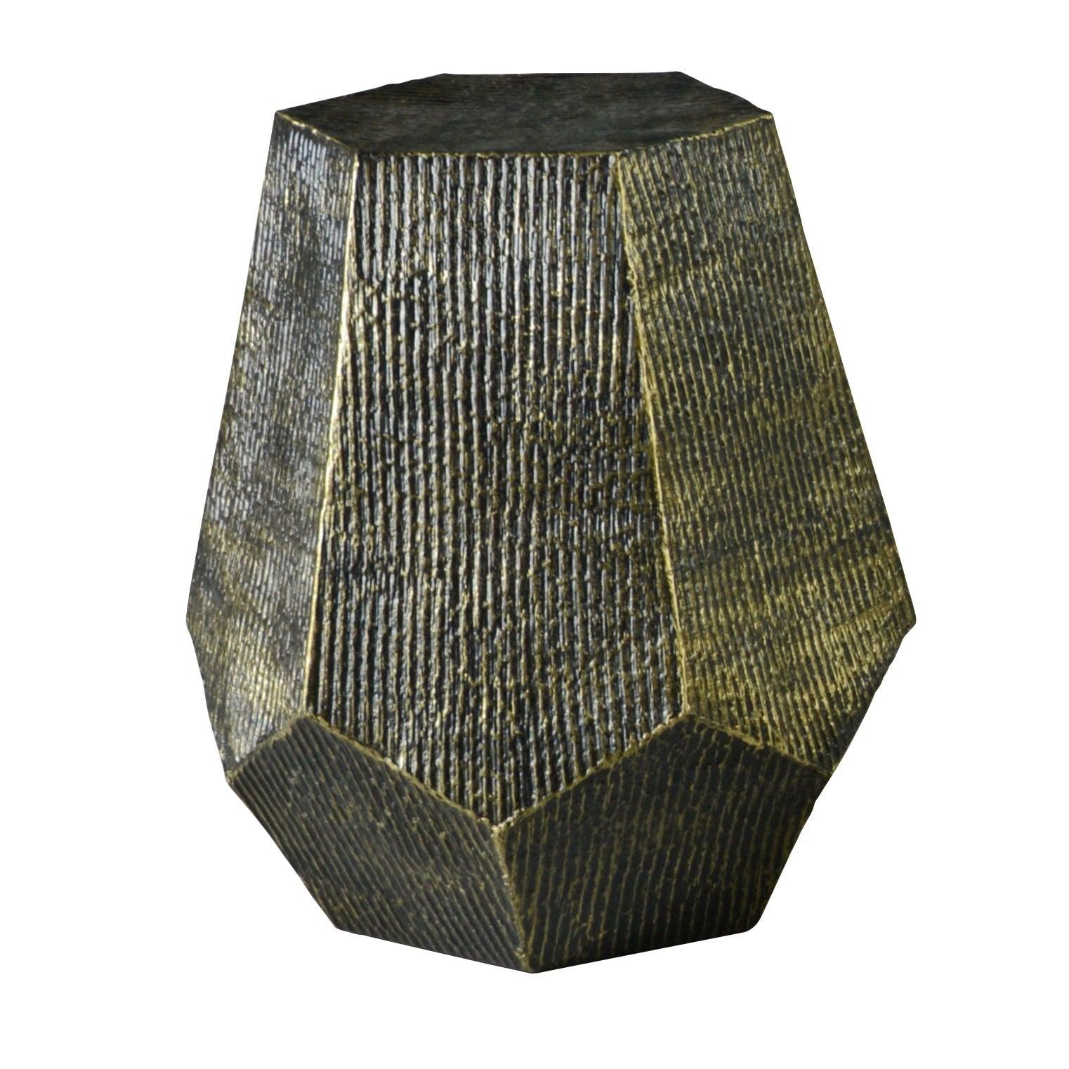 Steve Silver Furniture - Donato - Hexagon End Table - Gold - 5th Avenue Furniture