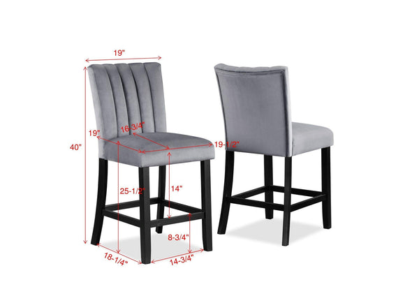 Crown Mark - Pascal - Counter Height Chair (Set of 2) - Dark Gray - 5th Avenue Furniture