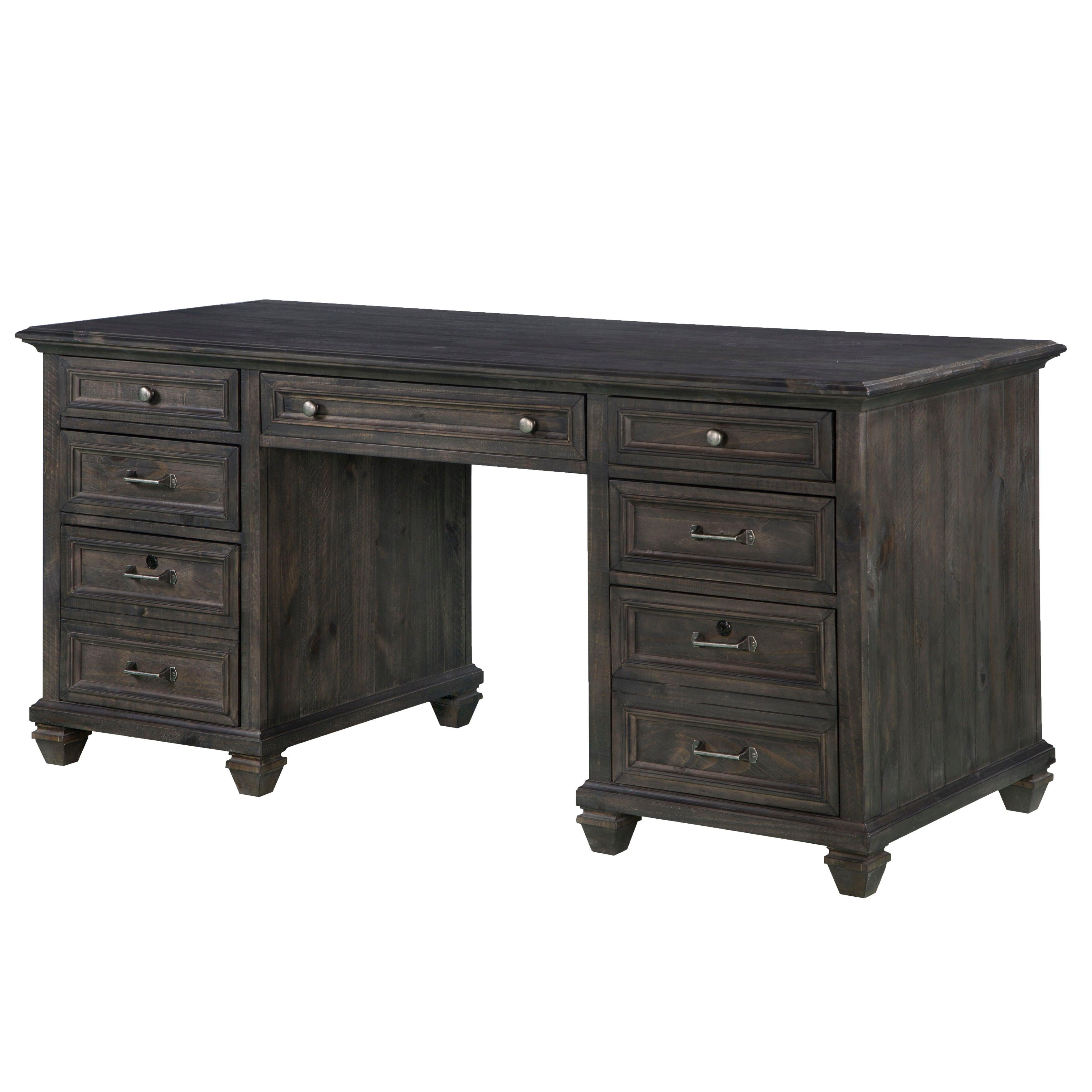Magnussen Furniture - Sutton Place - Executive Desk - Weathered Charcoal - 5th Avenue Furniture