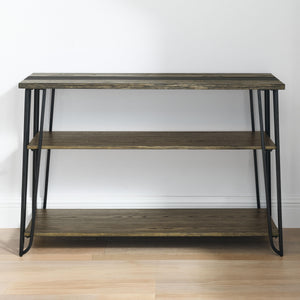 Steve Silver Furniture - Harper - Sofa Table With Sintered Stone Inlay - Brown - 5th Avenue Furniture