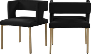 Meridian Furniture - Caleb - Dining Chair with Gold Legs (Set of 2) - 5th Avenue Furniture