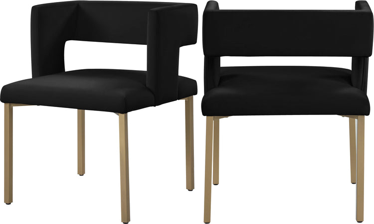 Meridian Furniture - Caleb - Dining Chair with Gold Legs (Set of 2) - 5th Avenue Furniture