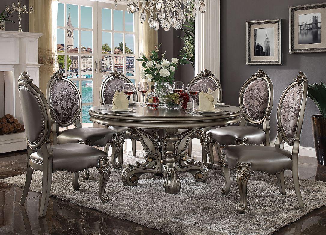 ACME - Versailles - Dining Table - Antique Platinum - 30" - 5th Avenue Furniture