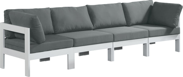 Meridian Furniture - Nizuc - Outdoor Patio Modular Sofa - Grey - Metal - Modern & Contemporary - 5th Avenue Furniture