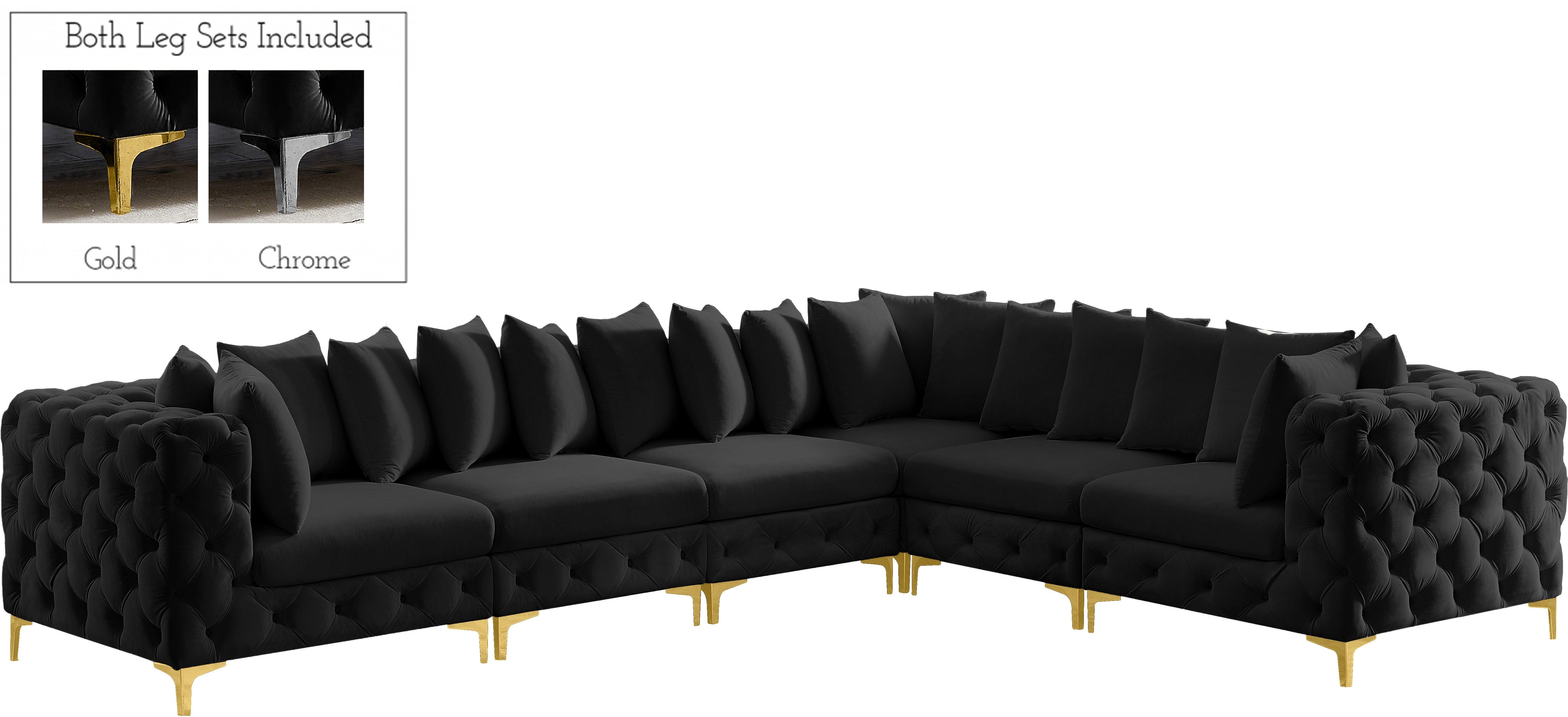 Meridian Furniture - Tremblay - Modular Sectional 6 Piece - Black - Fabric - 5th Avenue Furniture