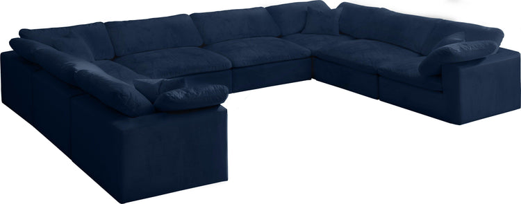 Meridian Furniture - Cozy - Modular Sectional Cloud - Navy - 5th Avenue Furniture