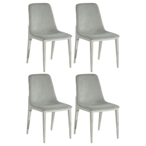 CoasterElevations - Irene - Upholstered Side Chairs (Set of 4) - Light Gray And Chrome - 5th Avenue Furniture