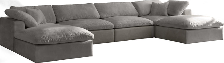 Meridian Furniture - Cozy - Modular Sectional 6 Piece Cloud - Grey - Fabric - 5th Avenue Furniture