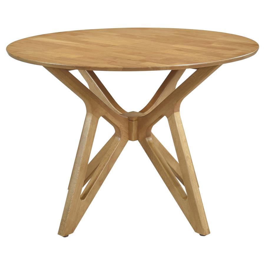 CoasterEveryday - Elowen - Round Solid Wood Dining Table - Light Walnut - 5th Avenue Furniture