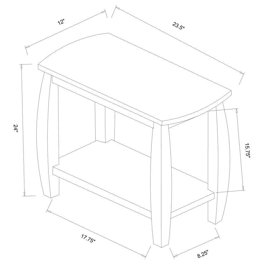 CoasterEveryday - Raphael - 1-Shelf Chairside Table - Cappuccino - 5th Avenue Furniture