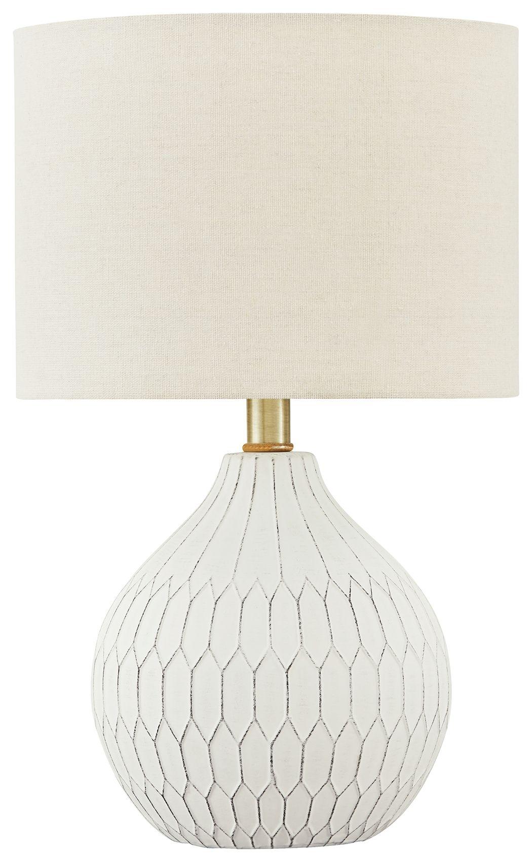Ashley Furniture - Wardmont - White - Ceramic Table Lamp - 5th Avenue Furniture