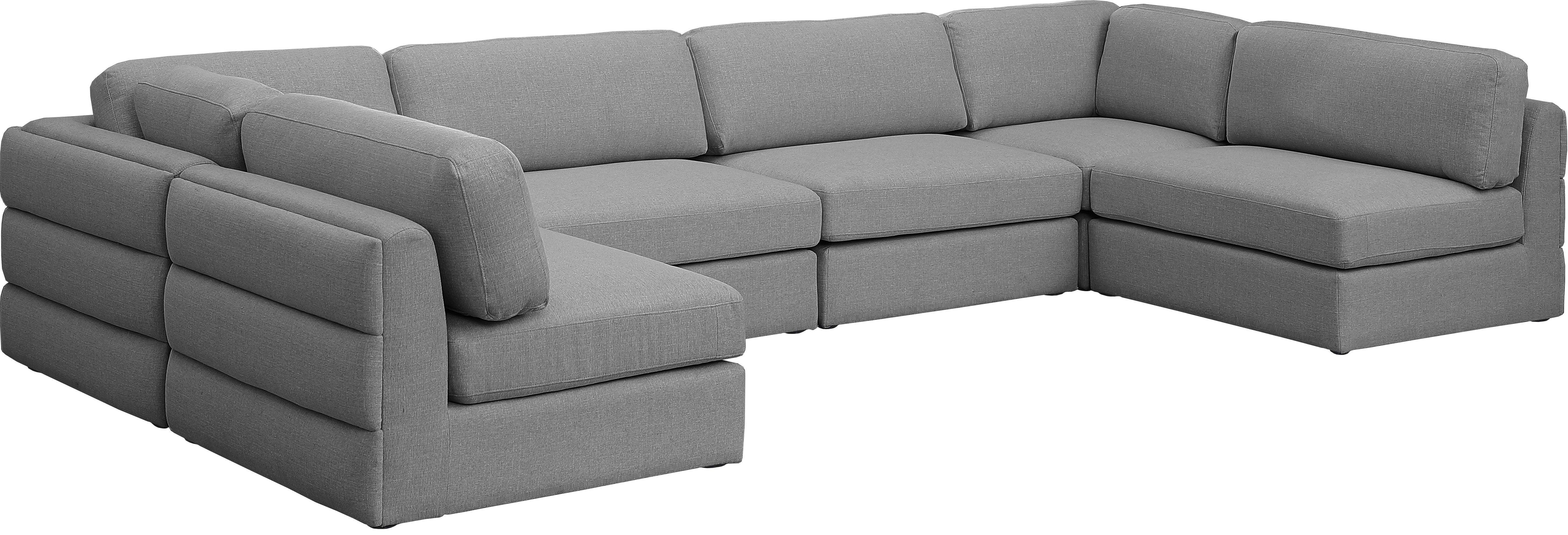 Meridian Furniture - Beckham - Modular Sectional 6 Piece - Gray - Fabric - 5th Avenue Furniture