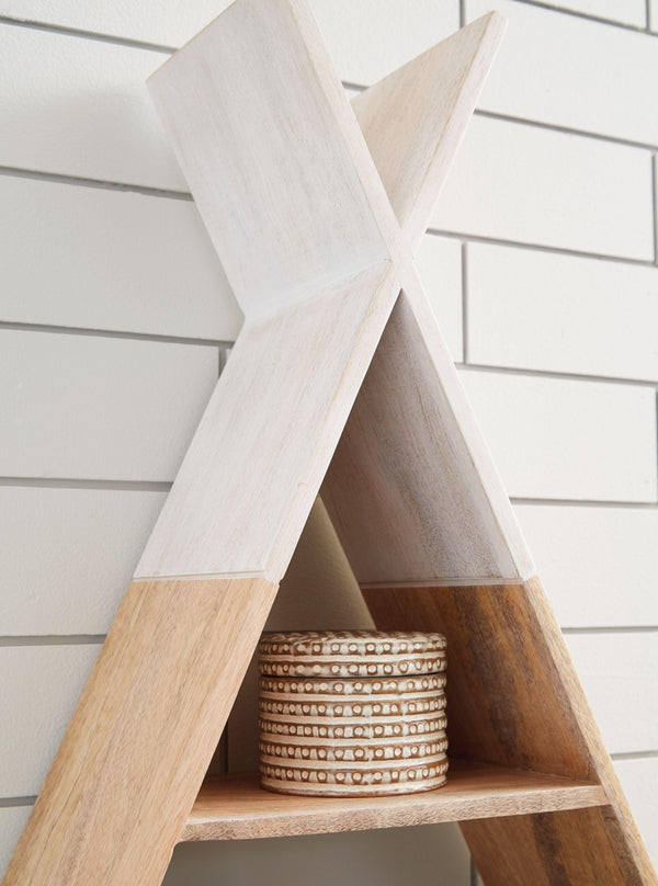 Signature Design by Ashley® - Cadelaria - White / Natural - Wall Shelf - 5th Avenue Furniture