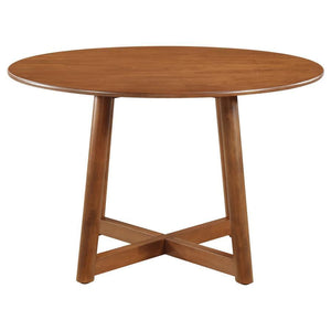 CoasterEveryday - Dinah - Round Solid Wood Dining Table - Walnut - 5th Avenue Furniture