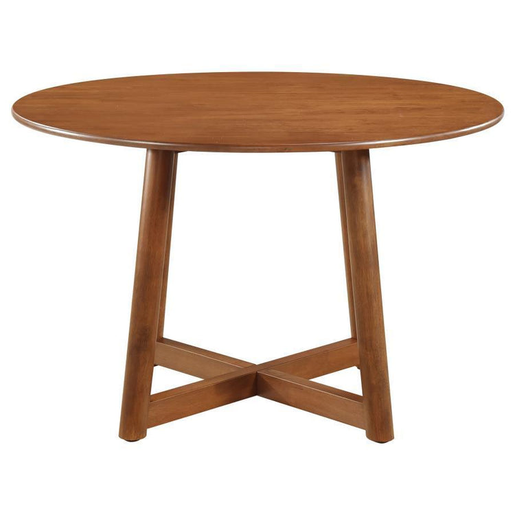 CoasterEveryday - Dinah - Round Solid Wood Dining Table - Walnut - 5th Avenue Furniture