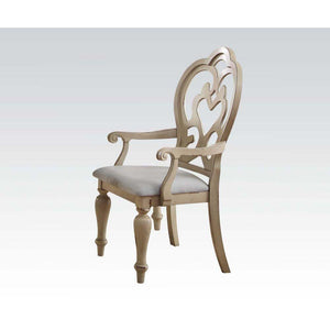 ACME - Abelin - Chair (Set of 2) - Fabric & Antique White - 5th Avenue Furniture