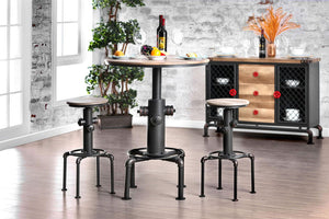 Furniture of America - Foskey - Bar Stool (Set of 2) - Antique Black / Natural Tone - 5th Avenue Furniture