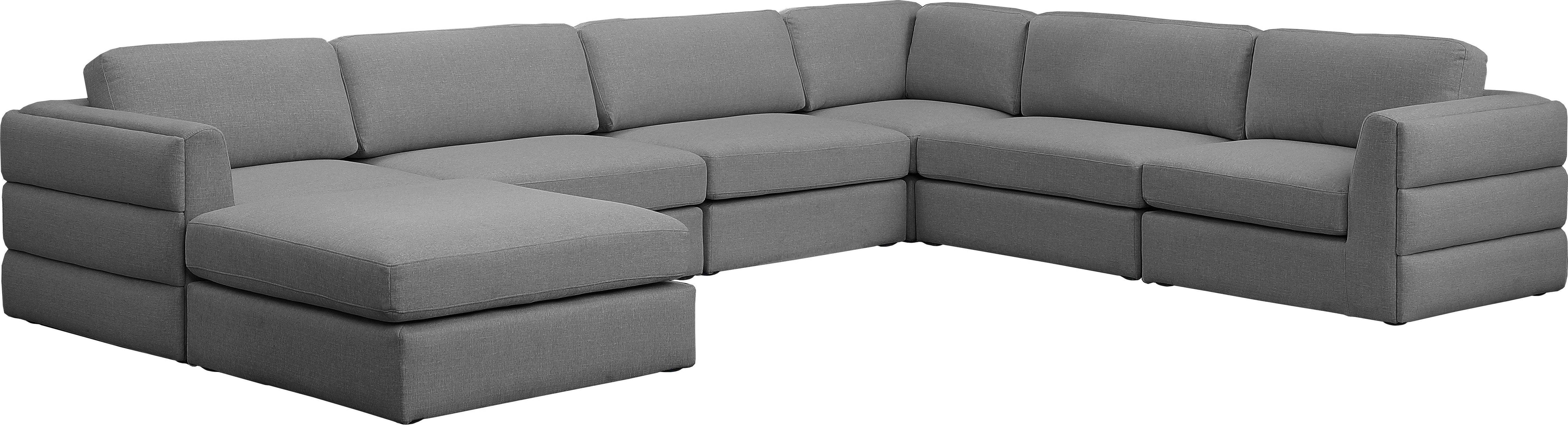 Meridian Furniture - Beckham - Modular Sectional 7 Piece - Gray - 5th Avenue Furniture